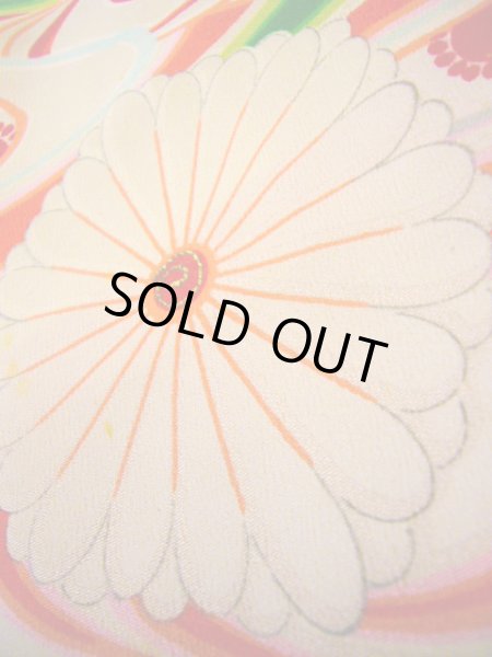 画像10: J1111W  子供用 女性用着物  シルク(正絹) 淡い 薄い ピンク, 花 【中古】 【USED】 【リサイクル】 ★★☆☆☆ (10)