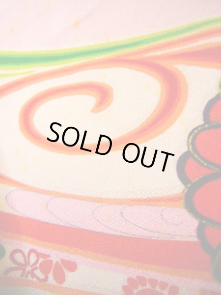 画像13: J1111W  子供用 女性用着物  シルク(正絹) 淡い 薄い ピンク, 花 【中古】 【USED】 【リサイクル】 ★★☆☆☆ (13)