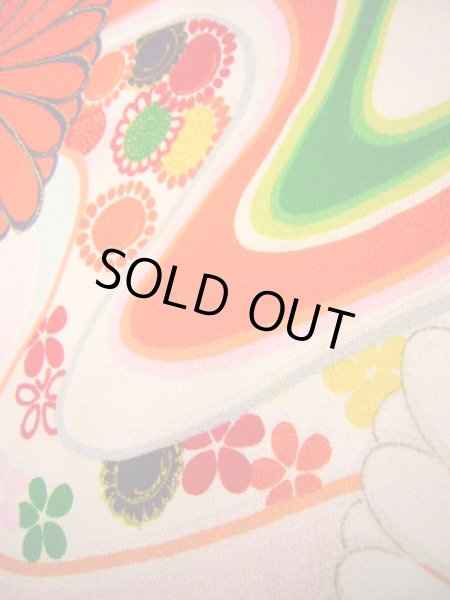 画像14: J1111W  子供用 女性用着物  シルク(正絹) 淡い 薄い ピンク, 花 【中古】 【USED】 【リサイクル】 ★★☆☆☆ (14)