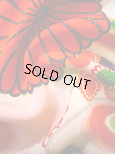 画像15: J1111W  子供用 女性用着物  シルク(正絹) 淡い 薄い ピンク, 花 【中古】 【USED】 【リサイクル】 ★★☆☆☆ (15)