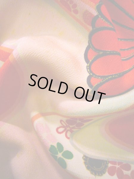 画像16: J1111W  子供用 女性用着物  シルク(正絹) 淡い 薄い ピンク, 花 【中古】 【USED】 【リサイクル】 ★★☆☆☆ (16)