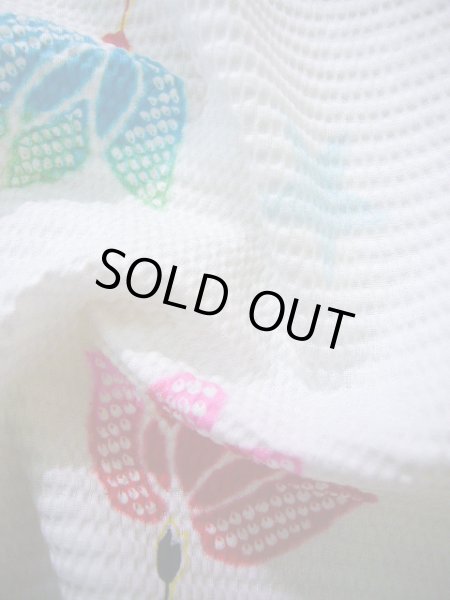 画像16: J1111Y Mint  子供用 女性用着物  化繊   白, 花 【中古】 【USED】 【リサイクル】 ★★★★☆ (16)