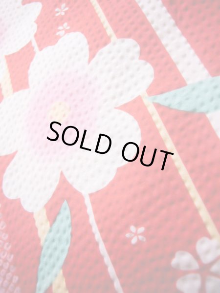 画像9: J1126N  子供用 女性用着物 浴衣、さくらんぼ柄 綿   赤, 縞 【中古】 【USED】 【リサイクル】 ★★★☆☆ (9)