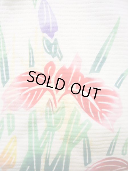 画像9: J1126O  子供用 女性用着物 浴衣 綿   白, あやめ 【中古】 【USED】 【リサイクル】 ★★☆☆☆ (9)