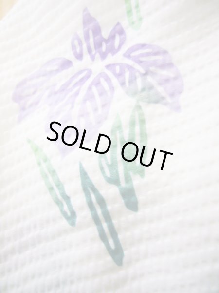 画像13: J1126O  子供用 女性用着物 浴衣 綿   白, あやめ 【中古】 【USED】 【リサイクル】 ★★☆☆☆ (13)