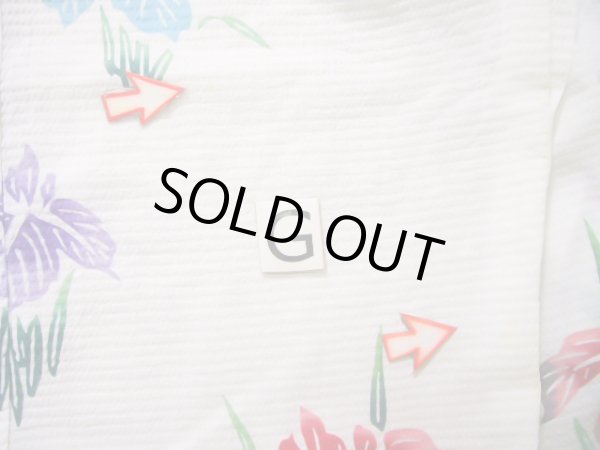 画像27: J1126O  子供用 女性用着物 浴衣 綿   白, あやめ 【中古】 【USED】 【リサイクル】 ★★☆☆☆ (27)