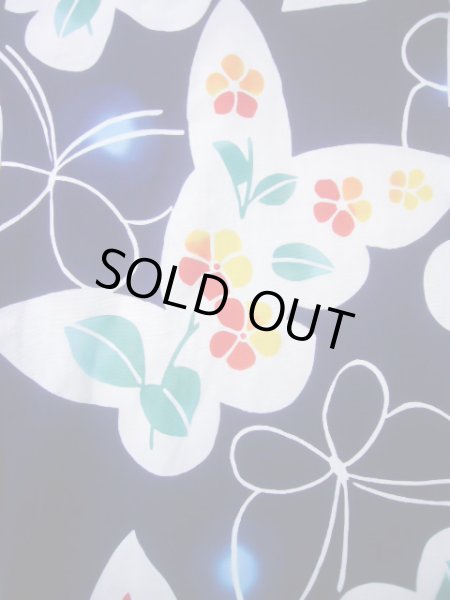 画像3: J1126T  子供用 女性用着物 浴衣 綿   藍, 蝶々 【中古】 【USED】 【リサイクル】 ★★☆☆☆ (3)