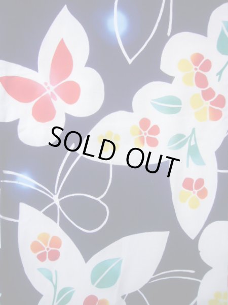 画像4: J1126T  子供用 女性用着物 浴衣 綿   藍, 蝶々 【中古】 【USED】 【リサイクル】 ★★☆☆☆ (4)