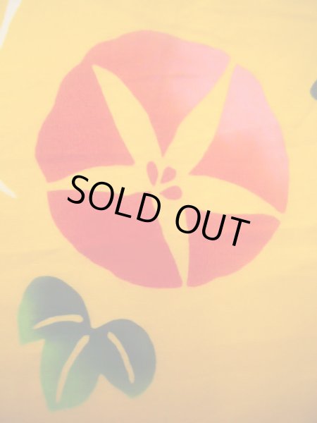 画像6: J1126U  子供用 女性用着物 浴衣、朝顔柄 綿   イエロー(黄色),  【中古】 【USED】 【リサイクル】 ★★★☆☆ (6)