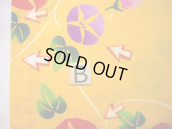 画像18: J1126U  子供用 女性用着物 浴衣、朝顔柄 綿   イエロー(黄色),  【中古】 【USED】 【リサイクル】 ★★★☆☆ (18)