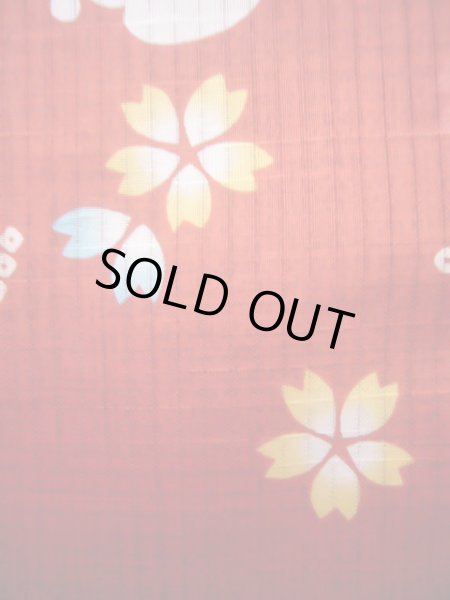 画像8: J1126X Mint  子供用 女性用着物 浴衣、うさぎ 綿   赤, 桜 【中古】 【USED】 【リサイクル】 ★★★★☆ (8)