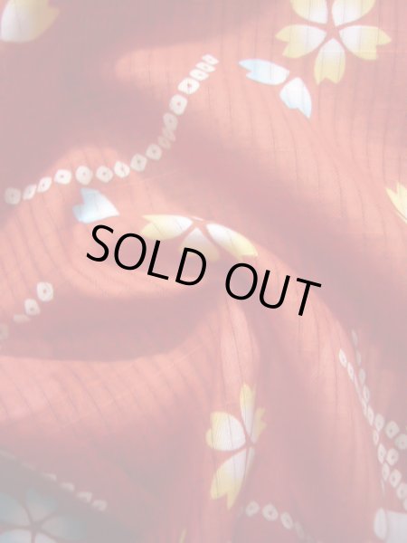 画像14: J1126X Mint  子供用 女性用着物 浴衣、うさぎ 綿   赤, 桜 【中古】 【USED】 【リサイクル】 ★★★★☆ (14)