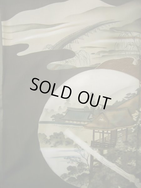 画像6: J1202A  羽織 女性用着物  シルク（正絹）   黒,  【中古】 【USED】 【リサイクル】 ★★☆☆☆ (6)