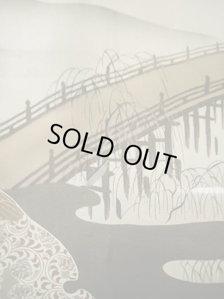 画像10: J1202A  羽織 女性用着物  シルク（正絹）   黒,  【中古】 【USED】 【リサイクル】 ★★☆☆☆ (10)