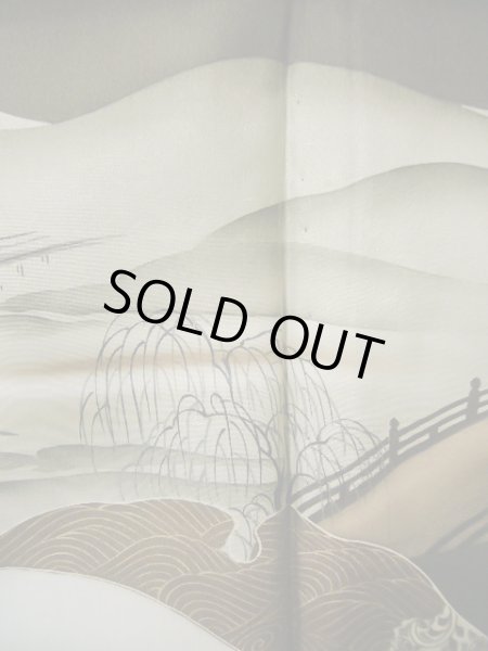 画像11: J1202A  羽織 女性用着物  シルク（正絹）   黒,  【中古】 【USED】 【リサイクル】 ★★☆☆☆ (11)