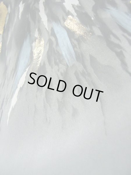 画像12: J1202B Mint  羽織 女性用着物 三保松原 シルク(正絹)   黒, 富士 【中古】 【USED】 【リサイクル】 ★★★★☆ (12)