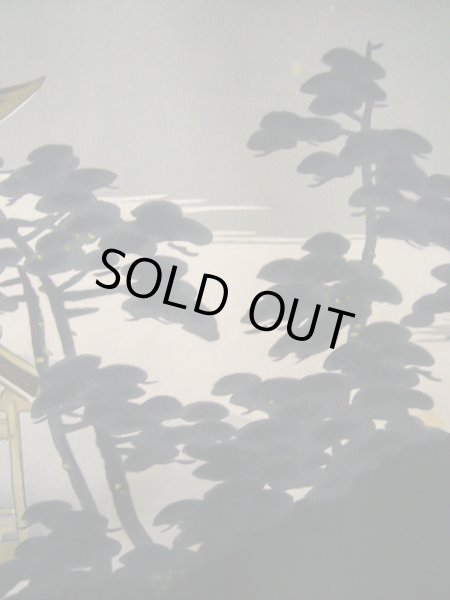 画像8: J1202C  羽織 女性用着物 金閣寺 シルク（正絹）   黒,  【中古】 【USED】 【リサイクル】 ★★★☆☆ (8)