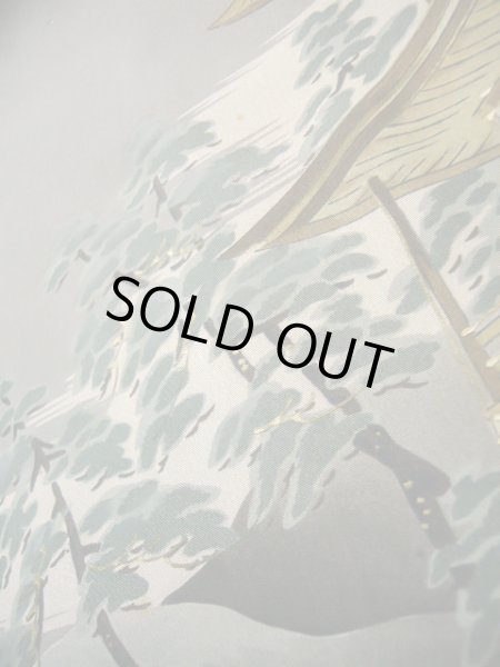 画像11: J1202C  羽織 女性用着物 金閣寺 シルク（正絹）   黒,  【中古】 【USED】 【リサイクル】 ★★★☆☆ (11)