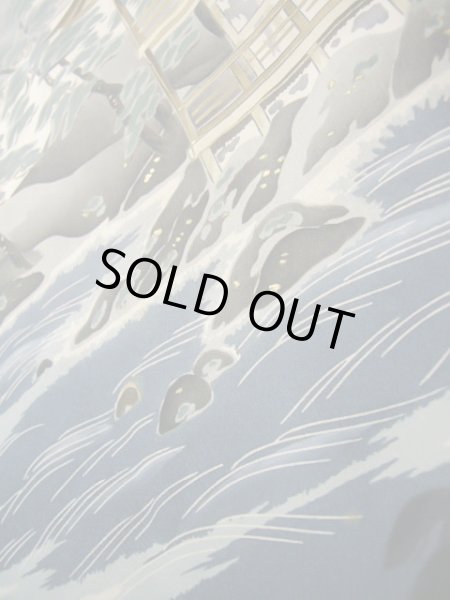 画像12: J1202C  羽織 女性用着物 金閣寺 シルク（正絹）   黒,  【中古】 【USED】 【リサイクル】 ★★★☆☆ (12)