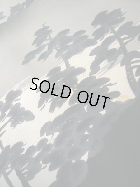 画像13: J1202C  羽織 女性用着物 金閣寺 シルク（正絹）   黒,  【中古】 【USED】 【リサイクル】 ★★★☆☆ (13)