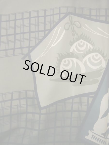 画像5: J1202D  羽織 女性用着物 絵馬、お稲荷さん シルク(正絹)   黒,  【中古】 【USED】 【リサイクル】 ★★★☆☆ (5)