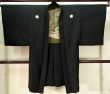 画像1: J1202E  羽織 女性用着物  シルク（正絹）   黒,  【中古】 【USED】 【リサイクル】 ★★★☆☆ (1)