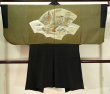 画像3: J1202E  羽織 女性用着物  シルク（正絹）   黒,  【中古】 【USED】 【リサイクル】 ★★★☆☆ (3)