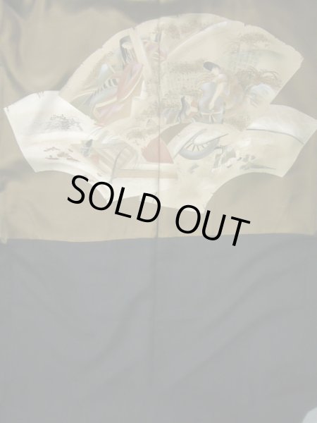 画像4: J1202E  羽織 女性用着物  シルク（正絹）   黒,  【中古】 【USED】 【リサイクル】 ★★★☆☆ (4)