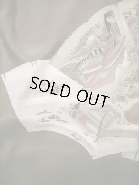 画像5: J1202E  羽織 女性用着物  シルク（正絹）   黒,  【中古】 【USED】 【リサイクル】 ★★★☆☆ (5)