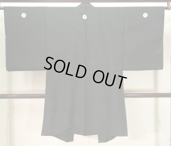 画像2: J1202F  羽織 女性用着物  シルク(正絹)   黒,  【中古】 【USED】 【リサイクル】 ★★★☆☆ (2)