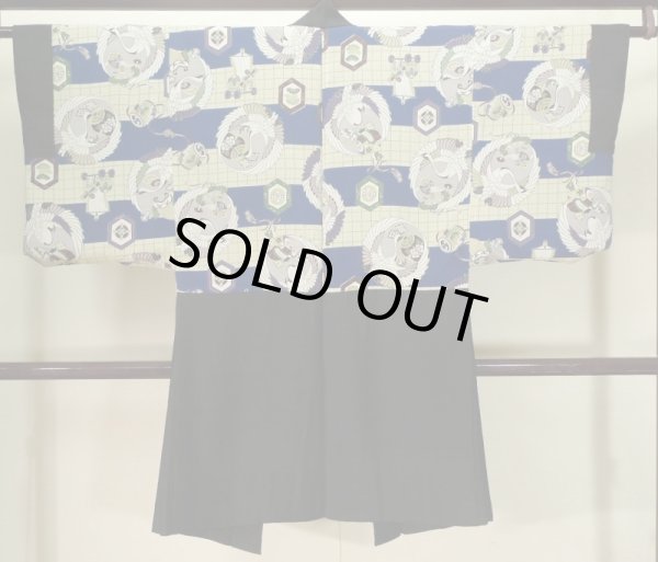 画像3: J1202F  羽織 女性用着物  シルク(正絹)   黒,  【中古】 【USED】 【リサイクル】 ★★★☆☆ (3)