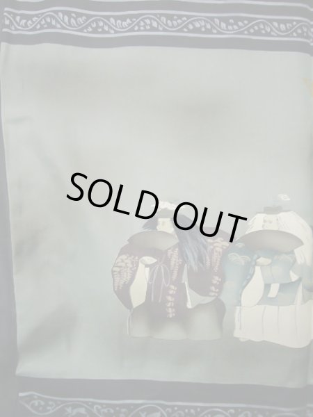 画像5: J1202G  羽織 女性用着物  シルク（正絹）   黒,  【中古】 【USED】 【リサイクル】 ★★★☆☆ (5)