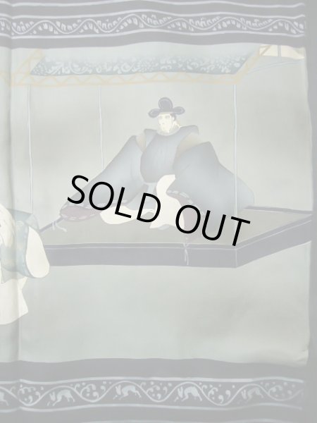 画像6: J1202G  羽織 女性用着物  シルク（正絹）   黒,  【中古】 【USED】 【リサイクル】 ★★★☆☆ (6)