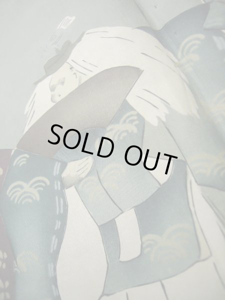 画像14: J1202G  羽織 女性用着物  シルク（正絹）   黒,  【中古】 【USED】 【リサイクル】 ★★★☆☆ (14)