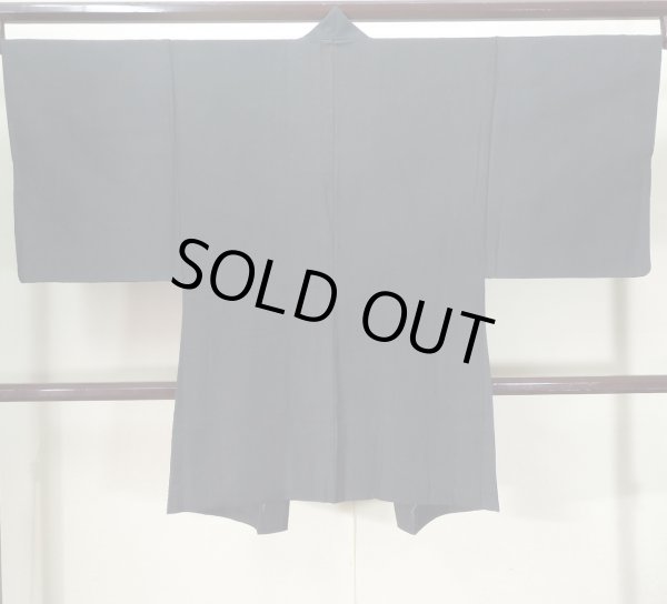 画像2: J1202J  羽織 女性用着物 ひげ シルク(正絹)   黒,  【中古】 【USED】 【リサイクル】 ★★★★☆ (2)