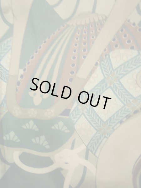 画像6: J1202K  羽織 女性用着物  シルク（正絹）   黒,  【中古】 【USED】 【リサイクル】 ★☆☆☆☆ (6)