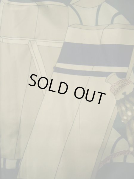 画像8: J1202K  羽織 女性用着物  シルク（正絹）   黒,  【中古】 【USED】 【リサイクル】 ★☆☆☆☆ (8)