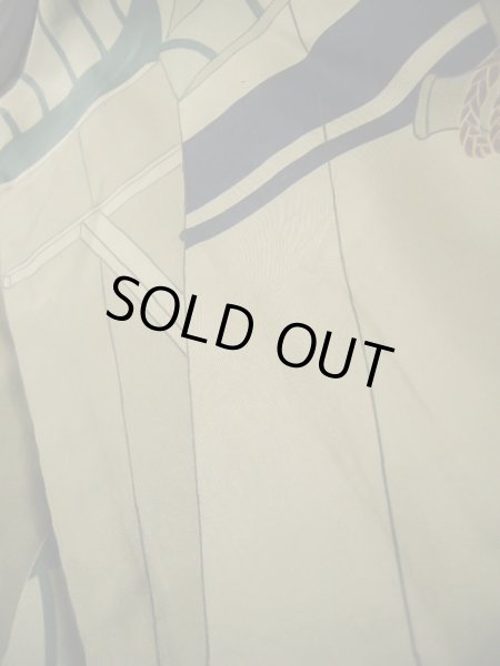 画像12: J1202K  羽織 女性用着物  シルク（正絹）   黒,  【中古】 【USED】 【リサイクル】 ★☆☆☆☆ (12)