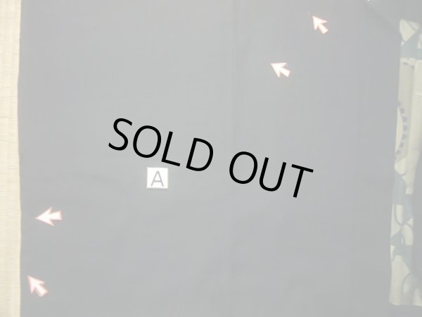 画像20: J1202K  羽織 女性用着物  シルク（正絹）   黒,  【中古】 【USED】 【リサイクル】 ★☆☆☆☆ (20)