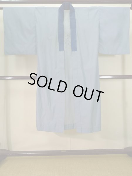 画像2: J1202Z  襦袢 女性用着物  化繊 スモーキーな 淡い 水色, 家 【中古】 【USED】 【リサイクル】 ★★★☆☆ (2)