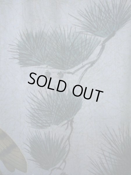 画像5: J1209H  襦袢 女性用着物  モスリン 淡い グレーがかった 水色, 松/松葉 【中古】 【USED】 【リサイクル】 ★★☆☆☆ (5)