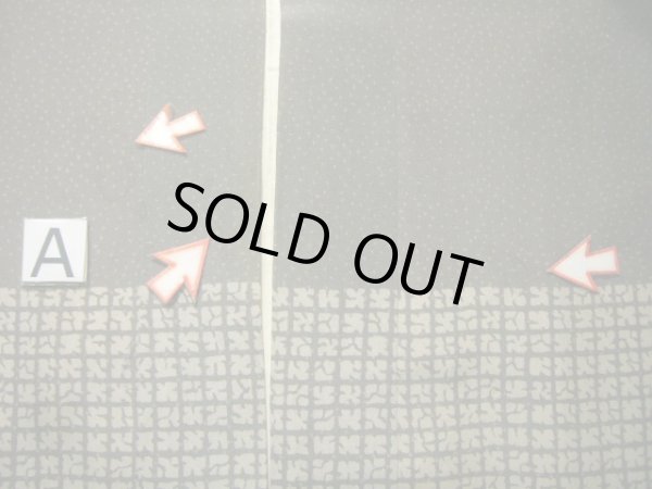 画像20: J1209K  襦袢 女性用着物  シルク(正絹) スモーキーな 緑がかった グレー(灰色), 松/松葉 【中古】 【USED】 【リサイクル】 ★★★☆☆ (20)