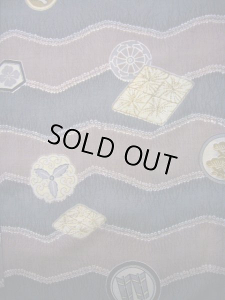 画像4: J1209L  襦袢 女性用着物  モスリン スモーキーな  えんじ, 松/松葉 【中古】 【USED】 【リサイクル】 ★☆☆☆☆ (4)