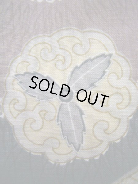 画像9: J1209L  襦袢 女性用着物  モスリン スモーキーな  えんじ, 松/松葉 【中古】 【USED】 【リサイクル】 ★☆☆☆☆ (9)