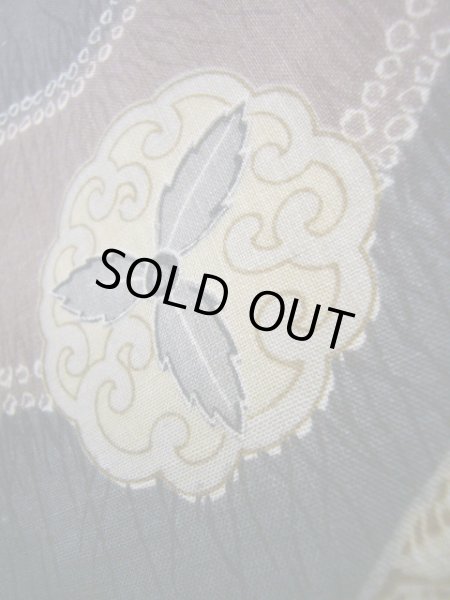 画像13: J1209L  襦袢 女性用着物  モスリン スモーキーな  えんじ, 松/松葉 【中古】 【USED】 【リサイクル】 ★☆☆☆☆ (13)