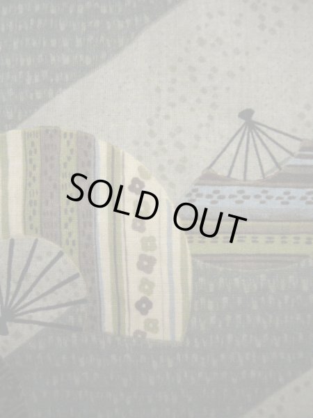 画像5: J1209M  襦袢 女性用着物  モスリン スモーキーな 淡い グリーン（緑）, 縞 【中古】 【USED】 【リサイクル】 ★★☆☆☆ (5)