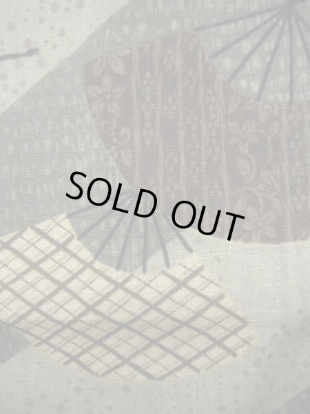 画像7: J1209M  襦袢 女性用着物  モスリン スモーキーな 淡い グリーン（緑）, 縞 【中古】 【USED】 【リサイクル】 ★★☆☆☆ (7)