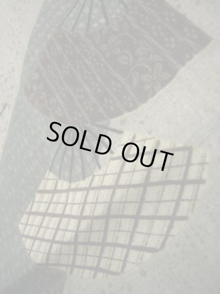 画像13: J1209M  襦袢 女性用着物  モスリン スモーキーな 淡い グリーン（緑）, 縞 【中古】 【USED】 【リサイクル】 ★★☆☆☆ (13)