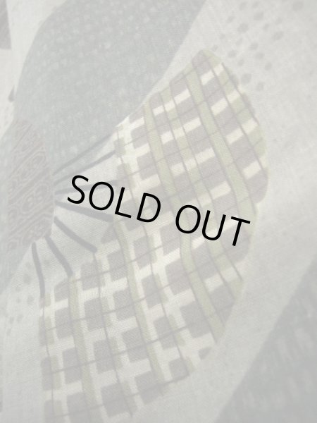 画像14: J1209M  襦袢 女性用着物  モスリン スモーキーな 淡い グリーン（緑）, 縞 【中古】 【USED】 【リサイクル】 ★★☆☆☆ (14)