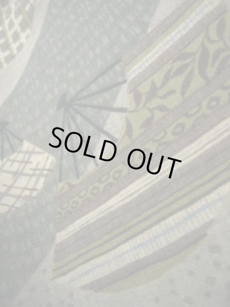 画像15: J1209M  襦袢 女性用着物  モスリン スモーキーな 淡い グリーン（緑）, 縞 【中古】 【USED】 【リサイクル】 ★★☆☆☆ (15)